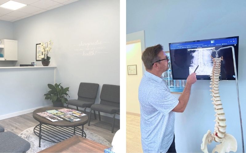 Chiropractor Matt Murdock looking at X-rays at The Santa Rosa Office