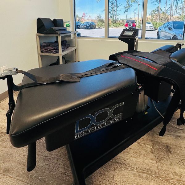 The Santa Rosa office of Murdock Spine and Wellness with a spinal decompression table ready