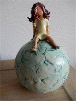 Prinses op de Erwt - Keramiek Kunstwerk