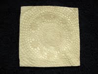 Vierkante Ecru Schaal met Kantmotief - Keramiek Schaal