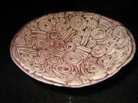 Roze Schaal met Motief - Keramische Schaal