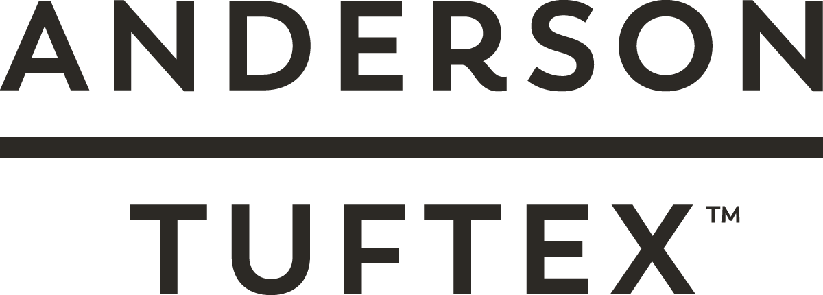 A black and white logo for anderson tuftex tm