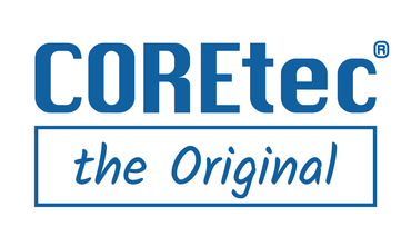 The coretec logo is blue and white and says the original.