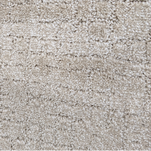 A close up of a beige carpet texture.