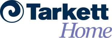 The tarkett home logo is blue and purple on a white background.