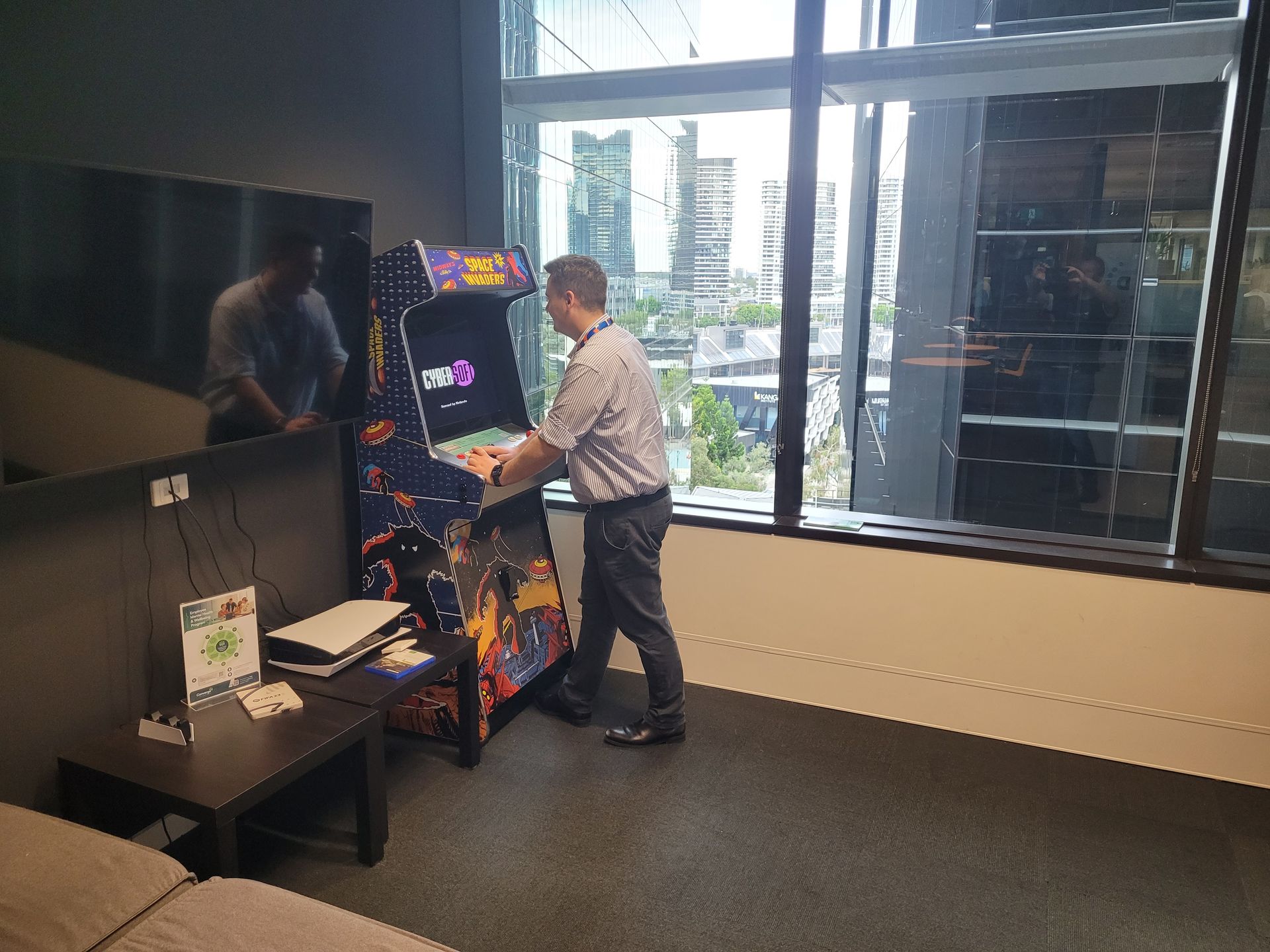 Miniature golf course set up on a grassy lawn, with a central gazebo and several putting greens.