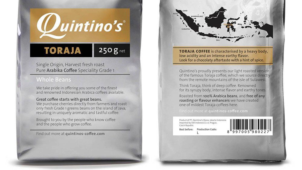 schmidt ideas, Jakarta, creative brand consultant,  Packaging and logo re-design for the Quintino's coffee