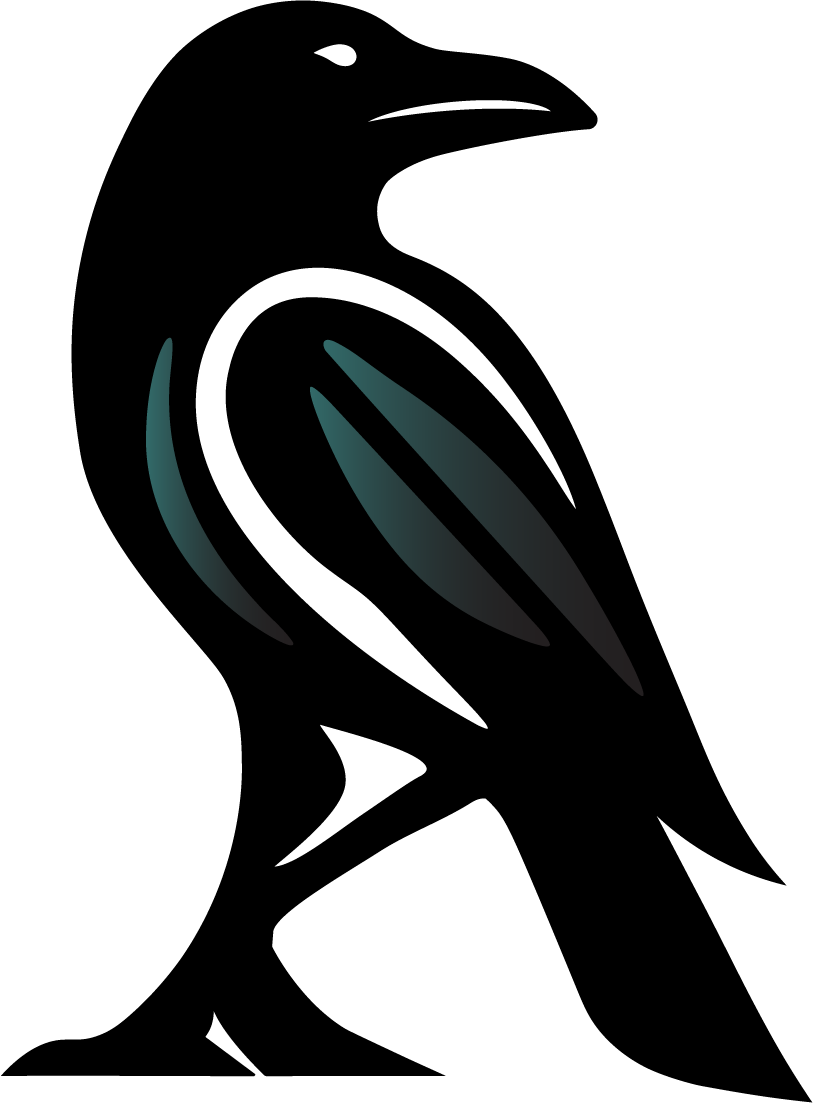 A black and white logo with birds and the word create.