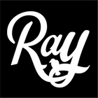 The word ray is written in white on a black background.