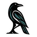 A black and white logo with birds and the word create.