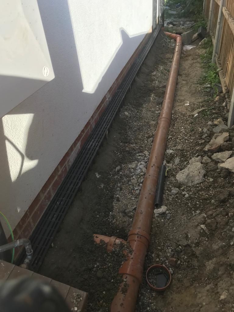 New drainage pipe installation alongside property Penge, Bromley