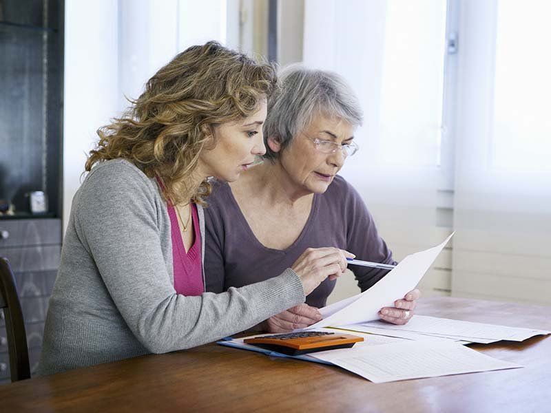 Elderly woman reading