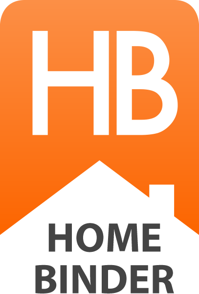 A logo for home binder with a house on it