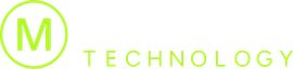 Green “M TECHNOLOGY” logo with a circled M and lime text on a white background