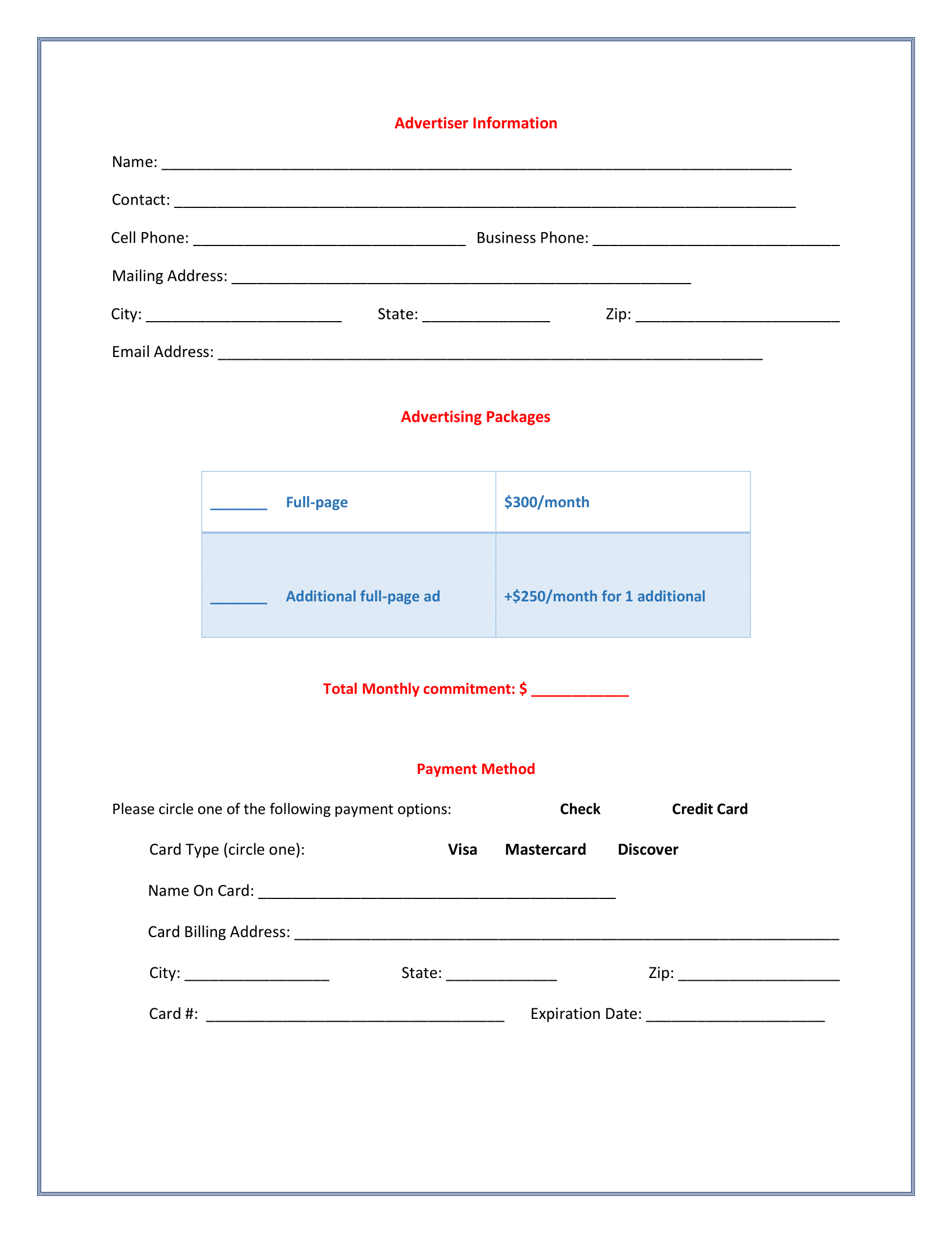 Form to open a Walmart store account.