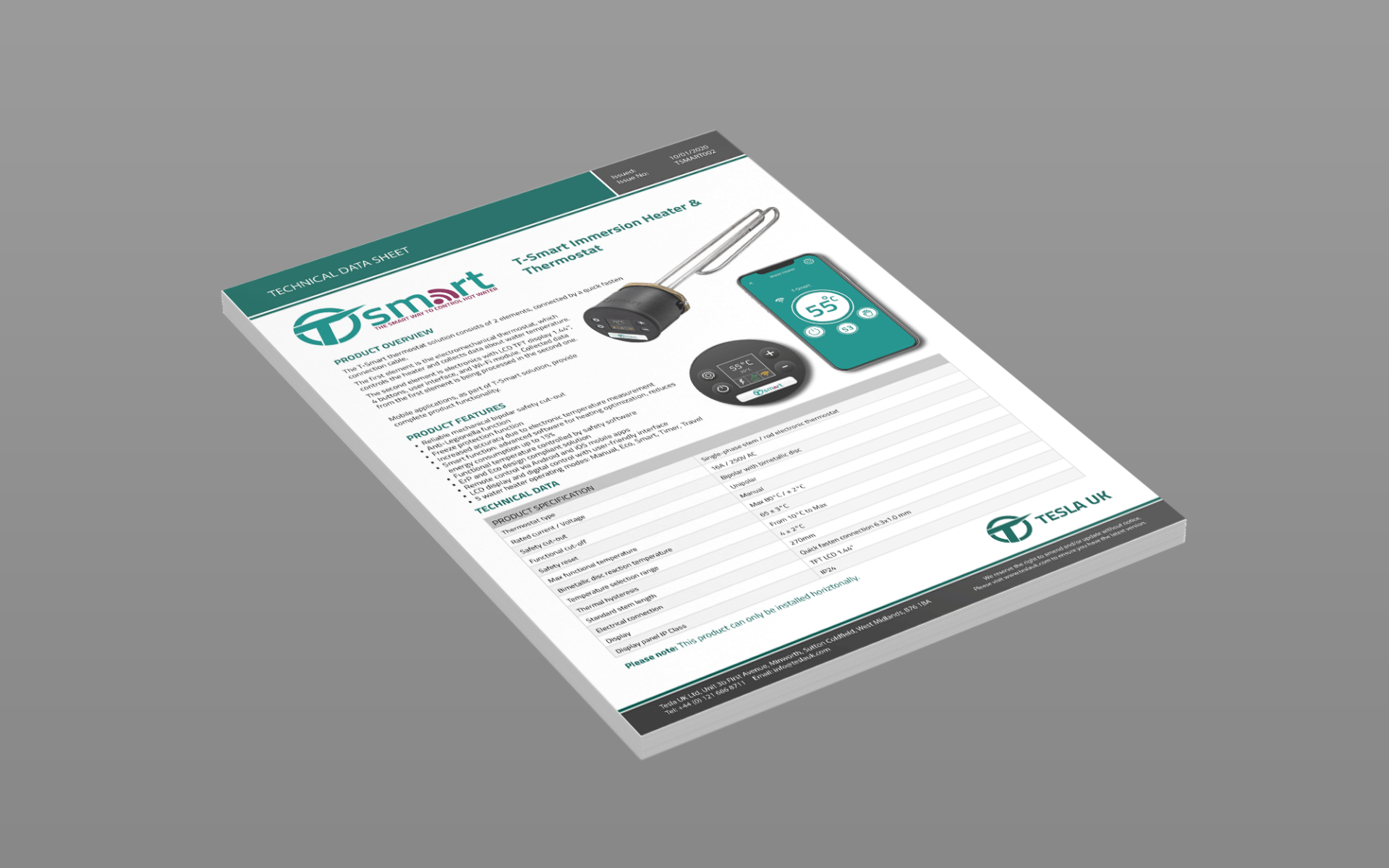 T-Smart Hot Water Immersion Thermostat & Solar PV Diverter