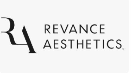 A black and white logo for revence aesthetics.