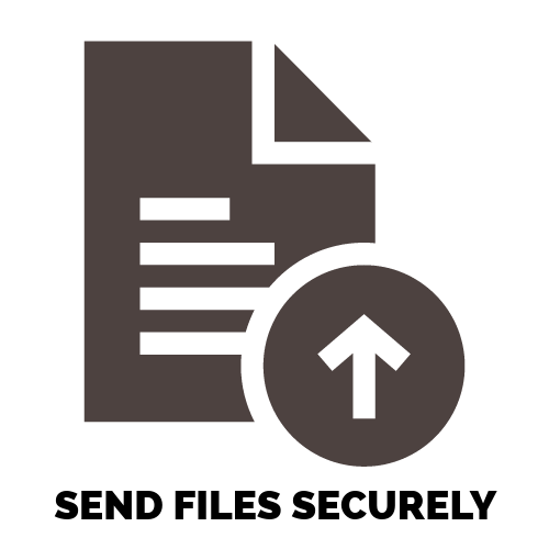 A black and white icon of a file with an arrow pointing up.