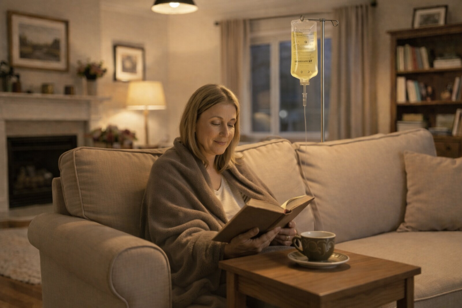 A woman is standing next to a little girl sitting in a chair.