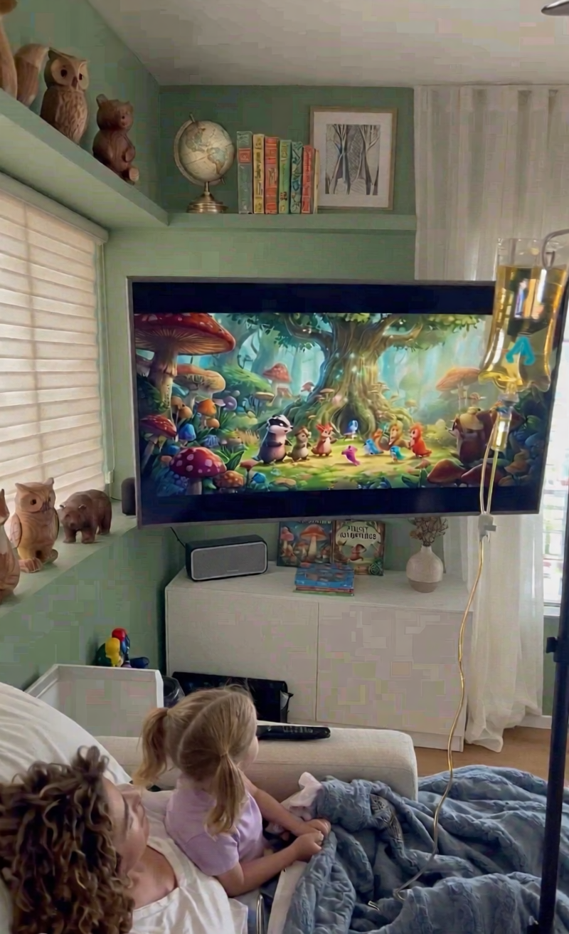 Patient receiving AQUA MD IV therapy for dehydration at home 
