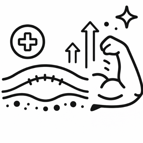 A shield with a cross and molecules on it.