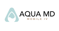 The aqua md mobile iv logo is on a white background.