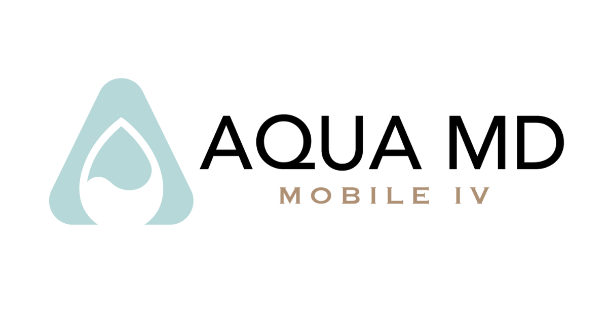 The aqua md mobile iv logo is on a white background.