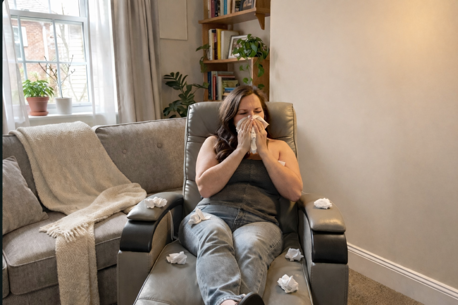 Patient feeling unwell receiving mobile IV therapy in Bremerton for illness recovery