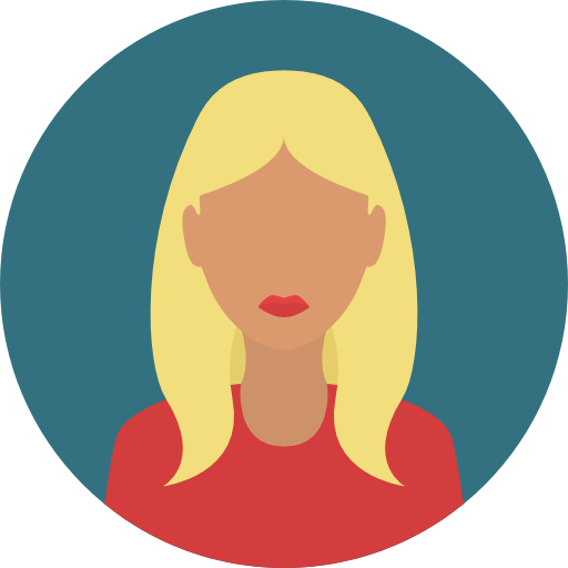 An icon of a woman with blonde hair and red lips.