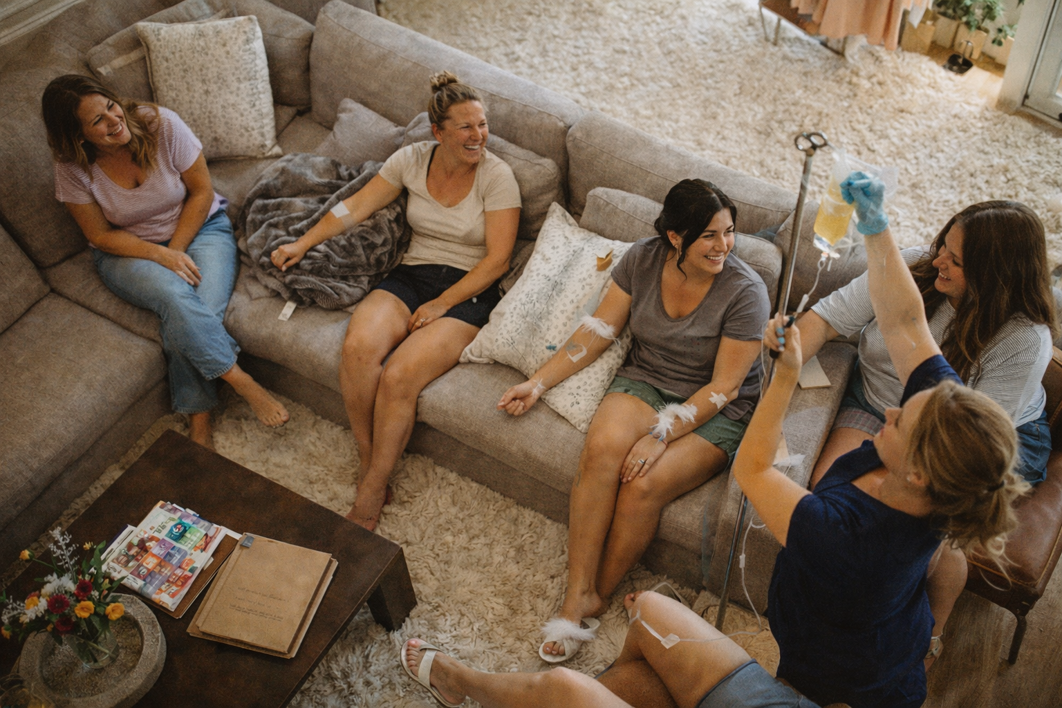 Group of women receiving mobile IV therapy at home in Port Orchard, WA