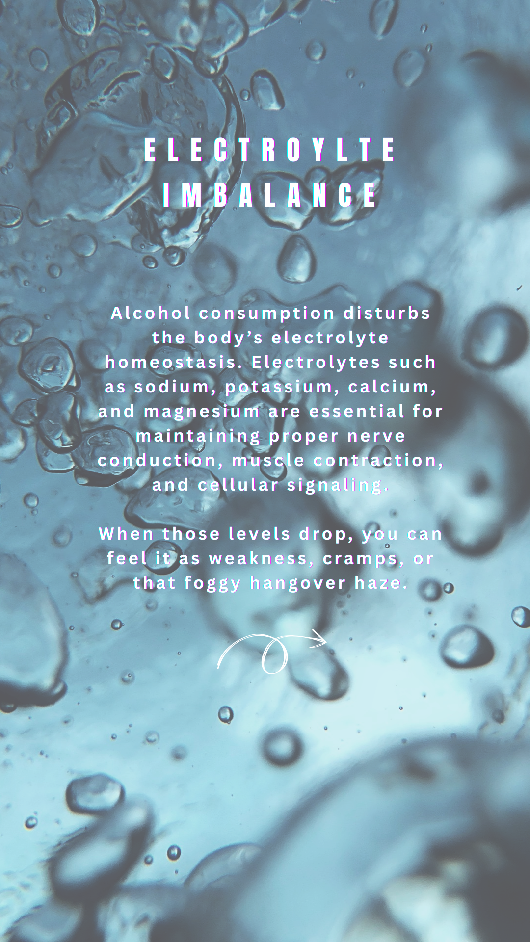 AQUA MD explaining why alcohol consumption disturbs electrolyte balance, causing cramps and hangover haze. 