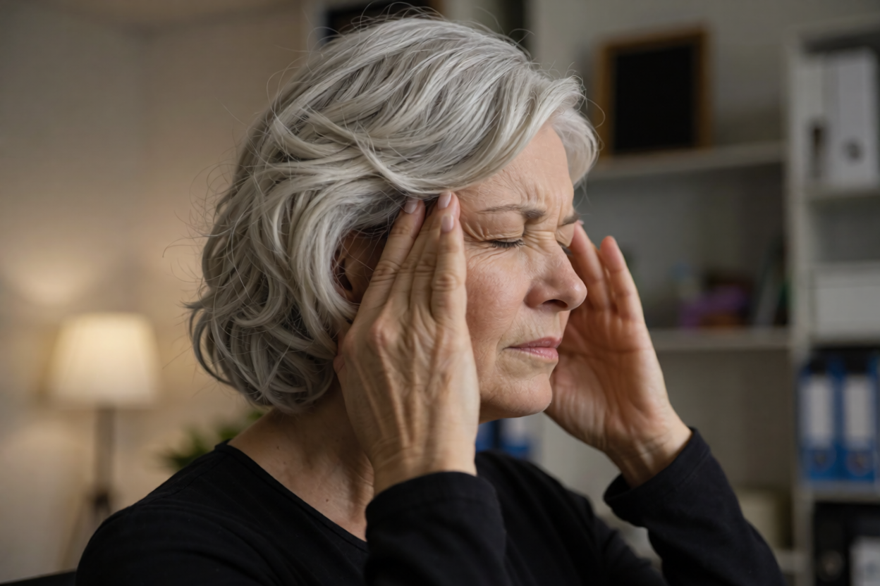 patient with migraine at work in Bainbridge Island needing AQUA MD Mobile IV therapy