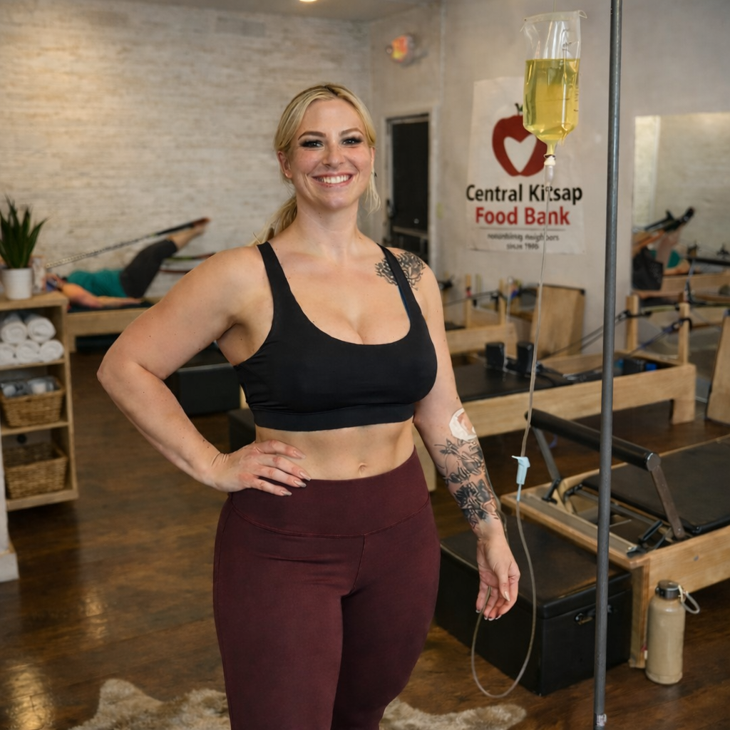 Patient receiving AQUA MD mobile IV therapy  in Bainbridge Island, WA
