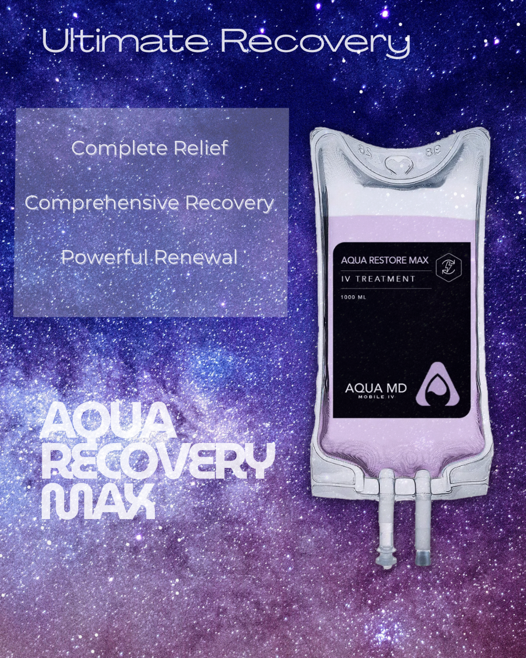 AQUA MD Mobile IV Recovery MAX IV Treatment descriptions