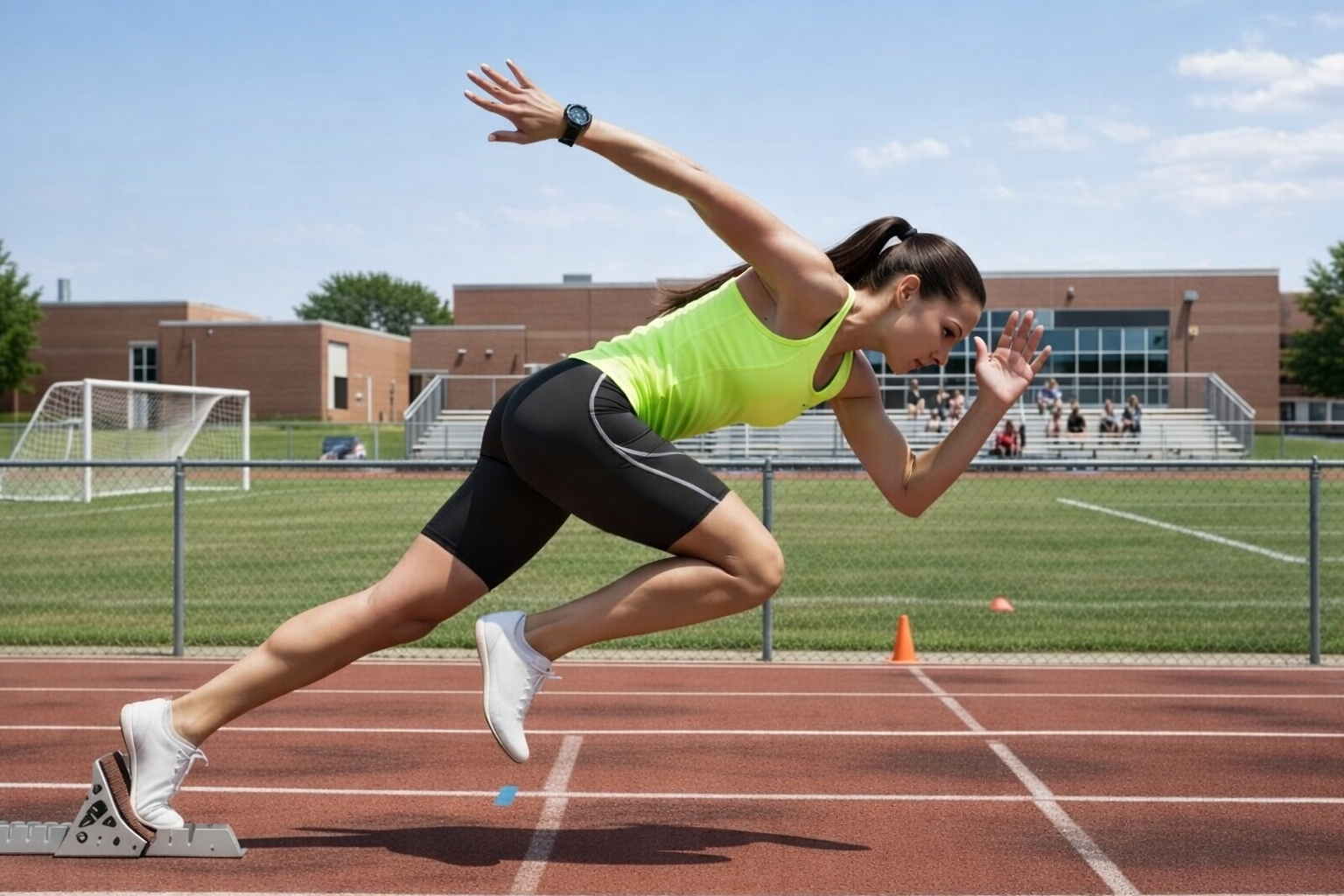 Athlete sprinting on track representing improved energy and focus from IV therapy in kitsap County, WA