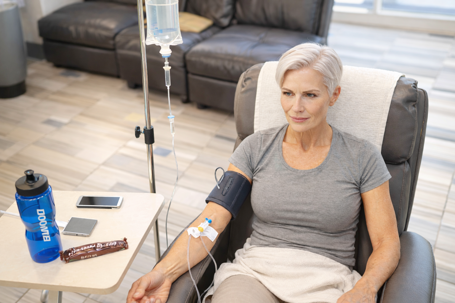 A group of men are sitting in a living room.