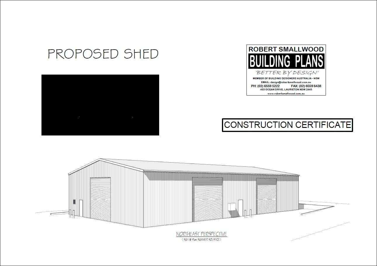 Proposed Shed Design — Whitehouse Building Design in Mid North Coast, NSW