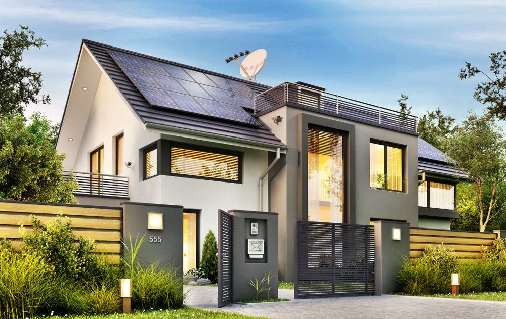 Modern House With Solar Panels — Whitehouse Building Design in Kempsey, NSW