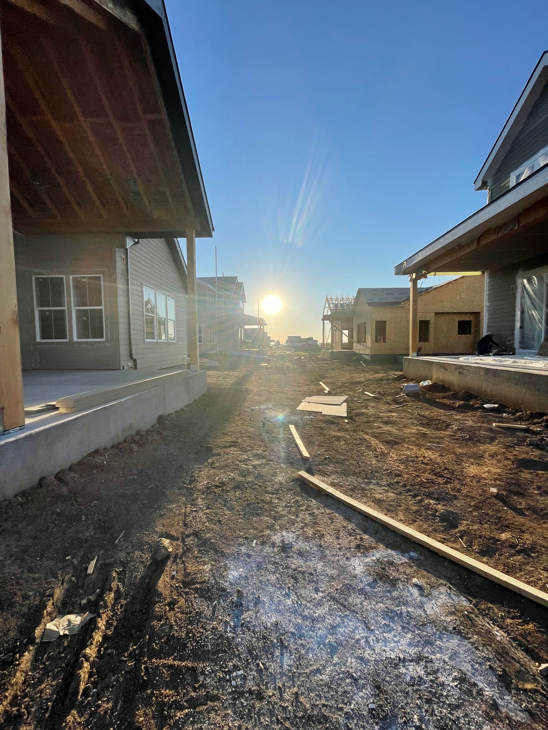 Construction materials and drywall wall under renovation
