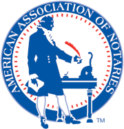 The logo for the american association of notaries