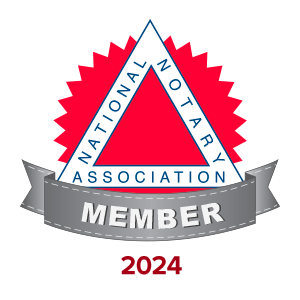 A national notary association member badge for 2024