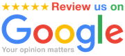 A google logo that says review us on your opinion matters