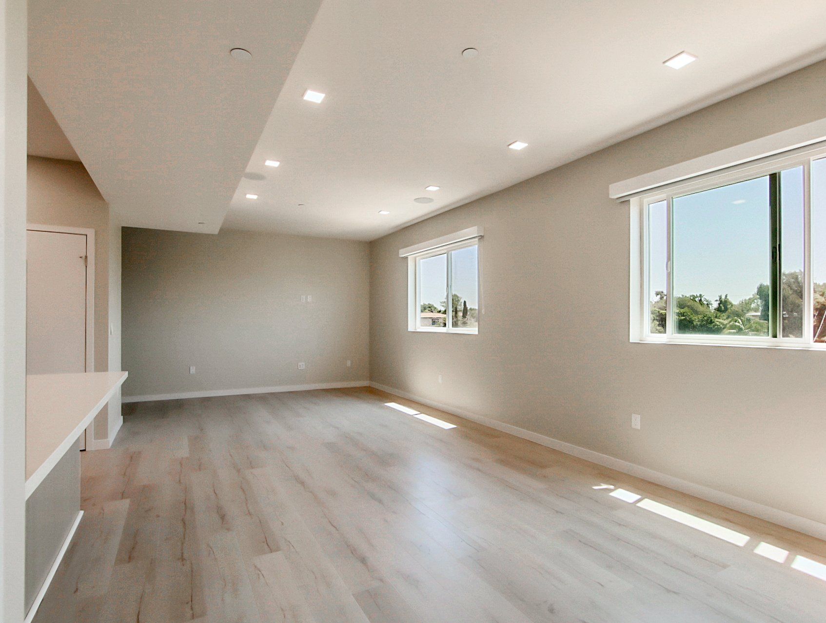 Modern living room with hardwood floors