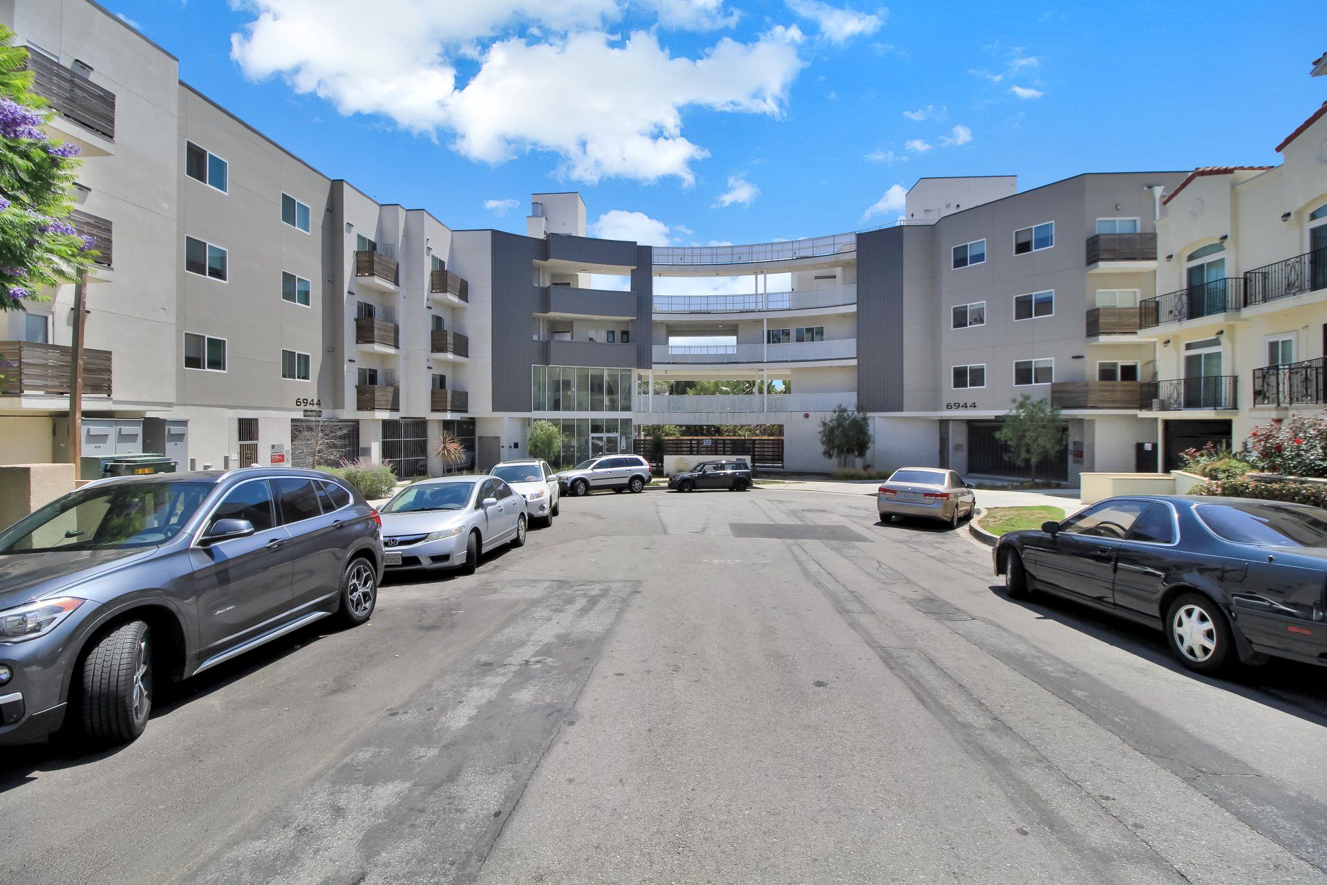 Exterior view of apartment complex