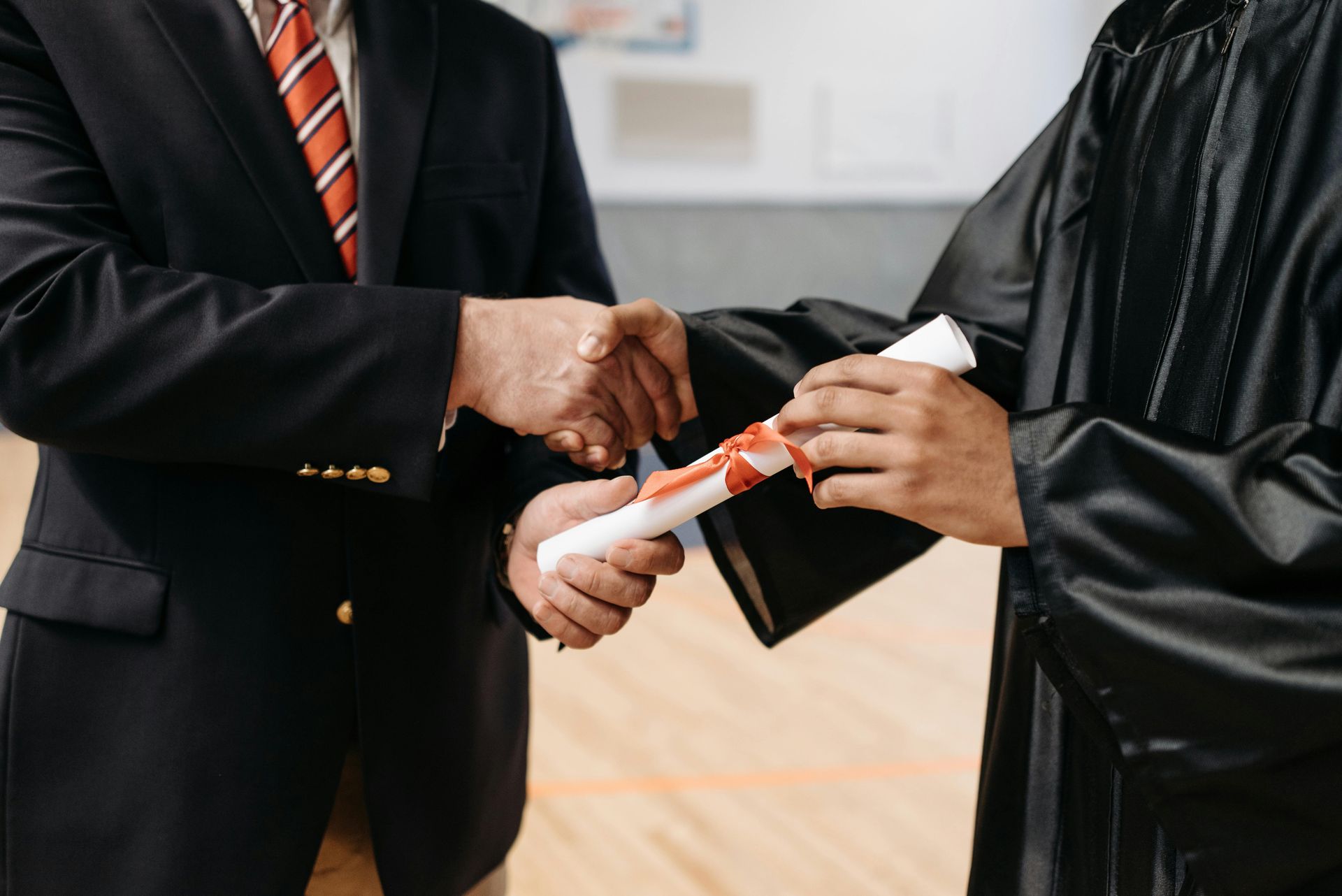 Person receiving diploma