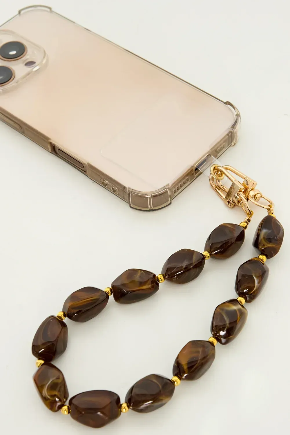 Phone jewelry beads beige