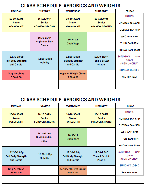 Wellness Center Classes | Ottawa County Health Center