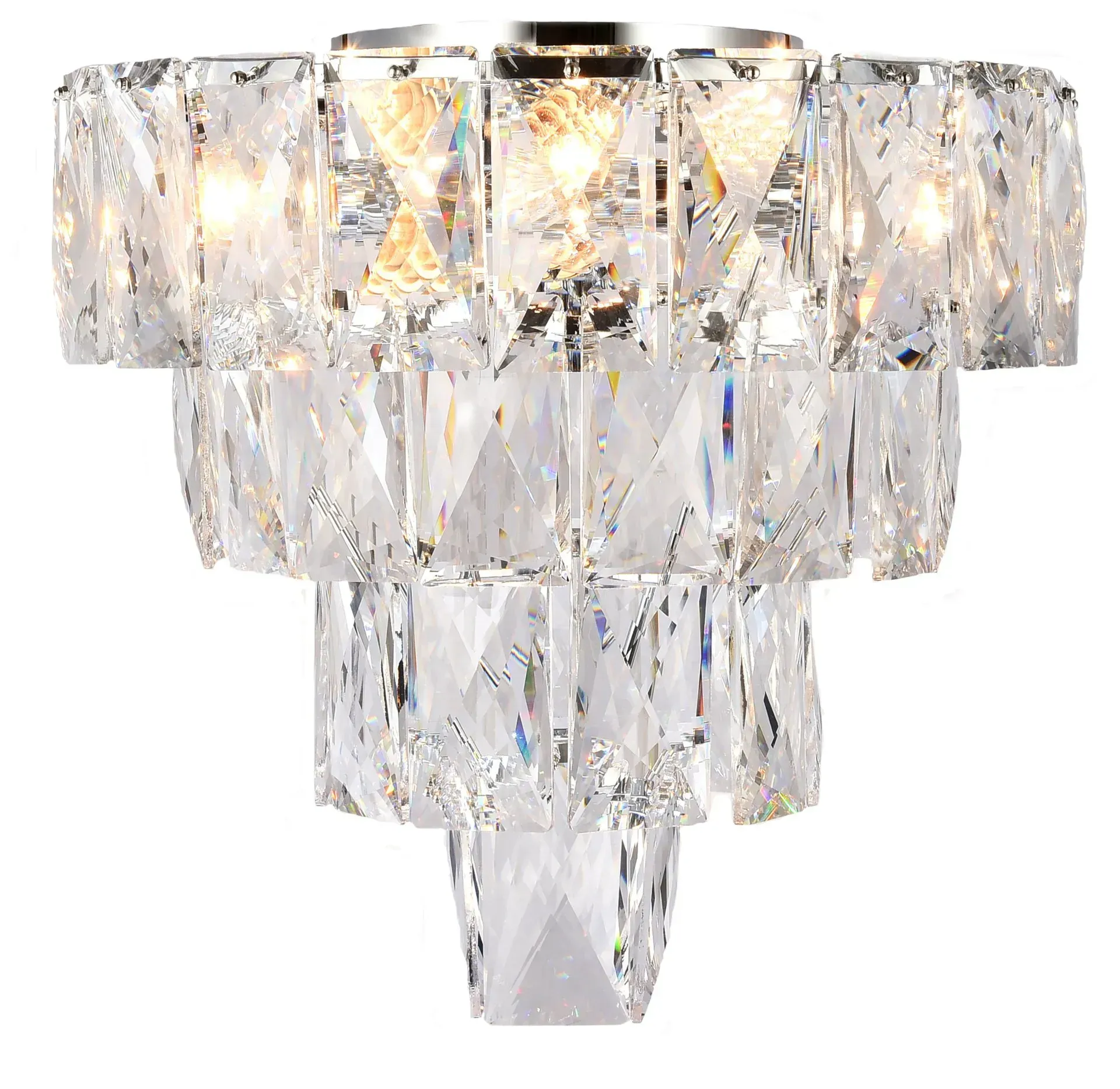 waterfall crystal flush chandelier