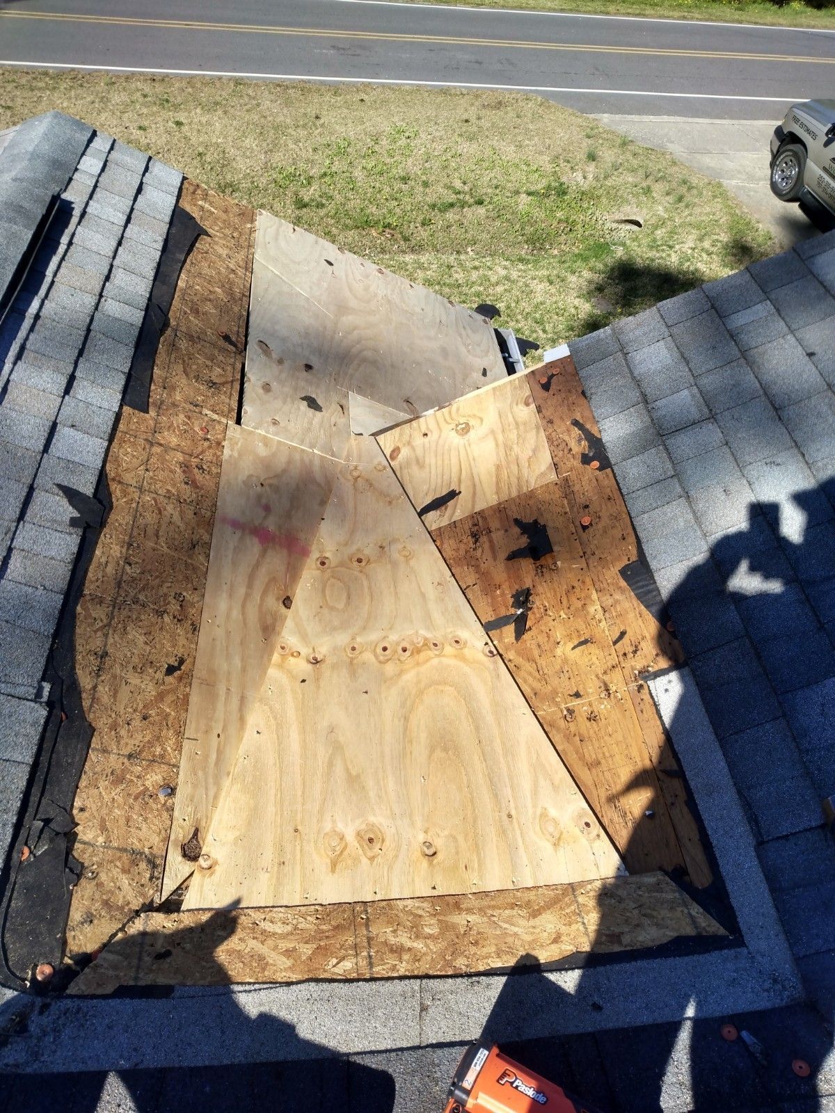 Roof repair: during