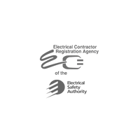 Logo of the Electrical Contractor Registration Agency, featuring a plug and the Electrical Safety Authority logo.